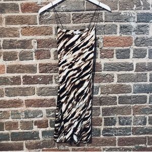 Animal print slip dress